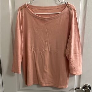 Talbots Pink 3/4 Sleeve Boxy Blouse